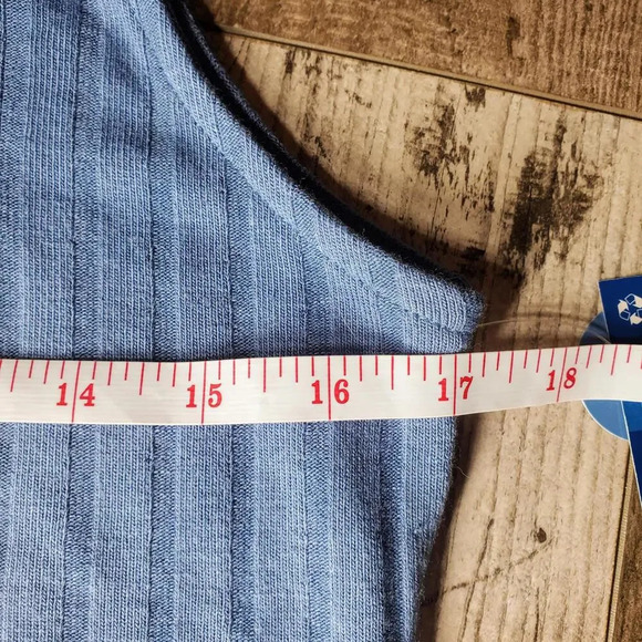 NWT Arizona Jean Co. Coronet Blue Ribbed Tank Top Size Large - Picture 8 of 14